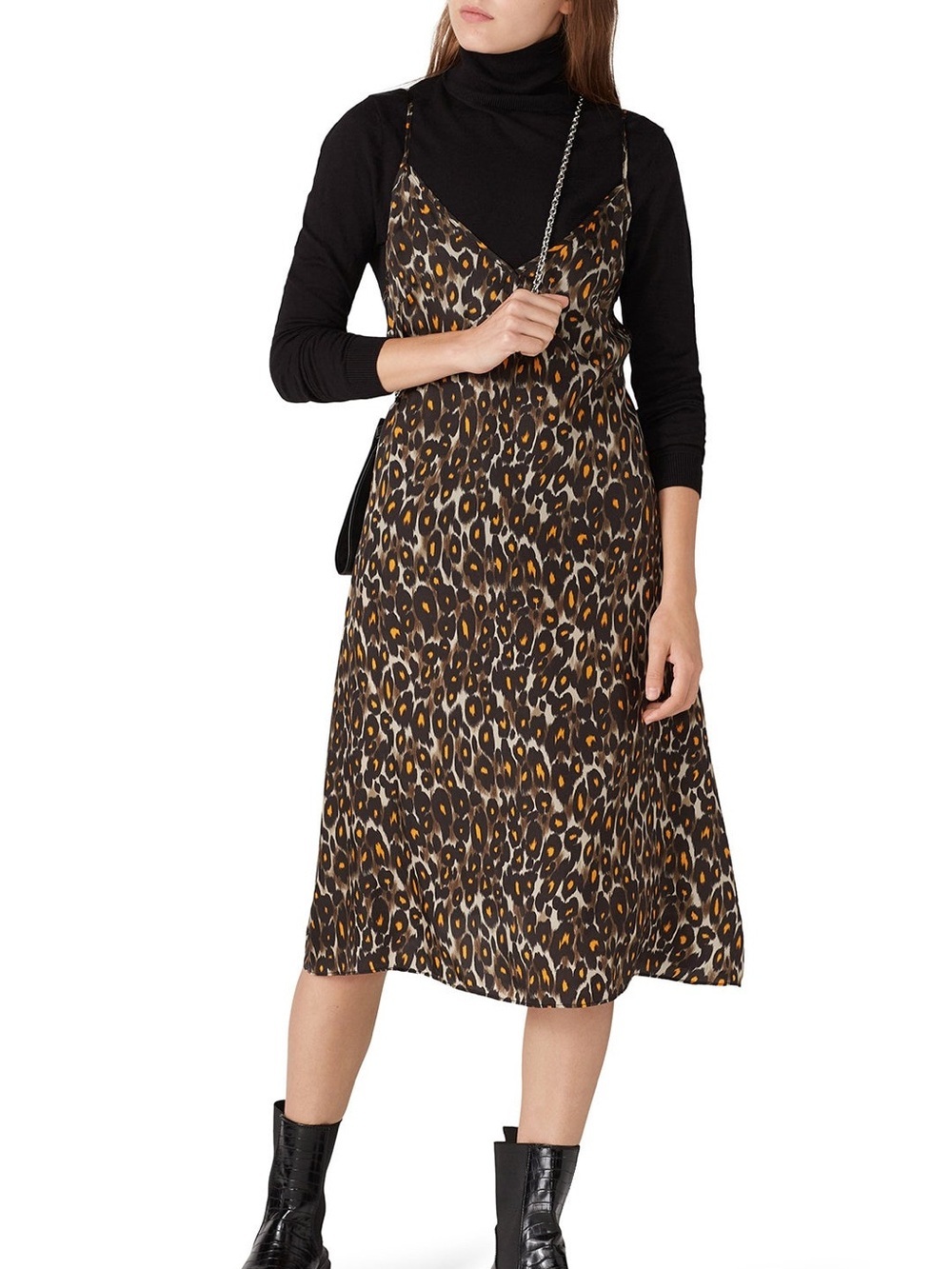 R13 Leopard Slip Midi Dress Size XS